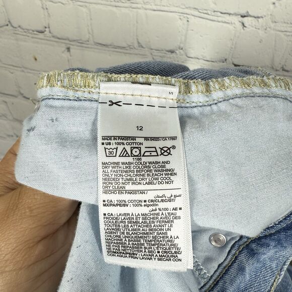 Old Navy Cargo Denim Jeans Women Size 12 Retro Baggy Wide Leg Mid Rise Skater - Picture 4 of 16